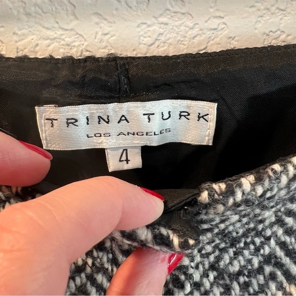 Women’s Trina Turk black patterned career style wool blend pants size 4 - Picture 5 of 6